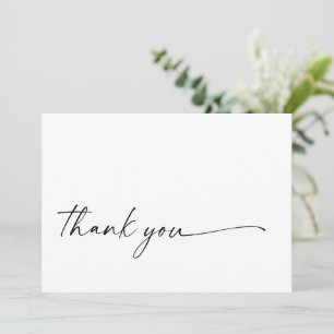 Chic + modern script bedankt platte kaart