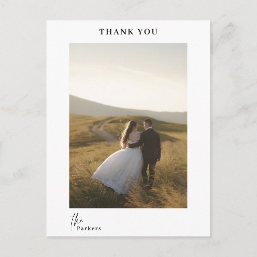 Chic Modern Script Bedankt voor je huwelijk Briefkaart (Voorkant)