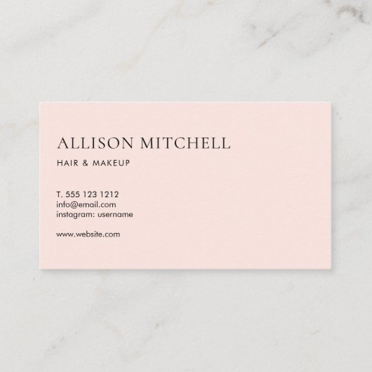 Chic Modern Script Blush roze Afsprakenkaartje (Achterkant)