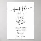 Chic Modern Script Bubbly Bar Trouwbord Poster (Voorkant)