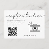 Chic Modern Script Capture The Love QR-code Informatiekaartje (Voorkant)
