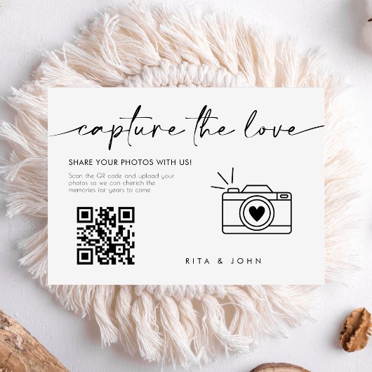 Chic Modern Script Capture The Love QR-code Informatiekaartje