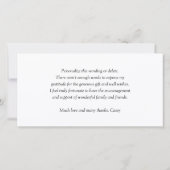 Chic Modern Script Eenvoudige Afdrukbare Dankkaart Aankondiging (Achterkant)