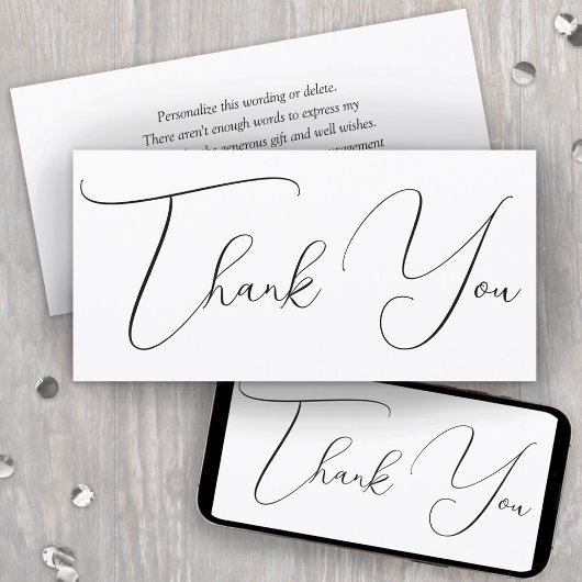 Chic Modern Script Eenvoudige Afdrukbare Dankkaart Aankondiging