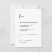 Chic Modern Script Font Wedding RSVP Kaart (Voorkant)