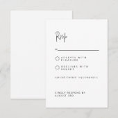 Chic Modern Script Font Wedding RSVP Kaart (Voorkant / Achterkant)