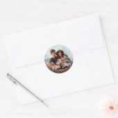 Chic Modern Script & Foto Bruidsdouche Dank Je Ronde Sticker (Envelop)