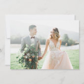 Chic Modern Script Fotobruiloft Bedankkaart (Achterkant)