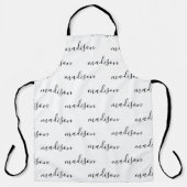 Chic Modern Script Gepersonaliseerde Naam Print Schort (Voorkant)