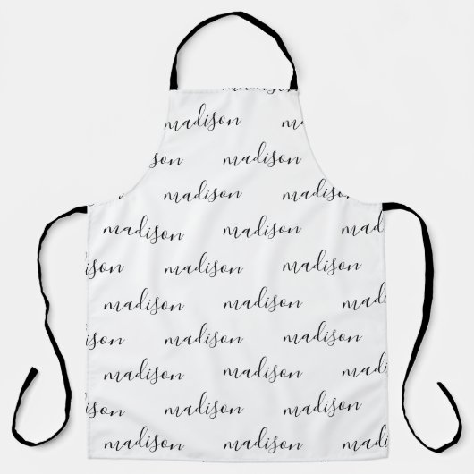 Chic Modern Script Gepersonaliseerde Naam Print Schort (Voorkant)