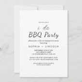 Chic Modern Script "Ik doe BBQ" Engagement Party Kaart (Voorkant)