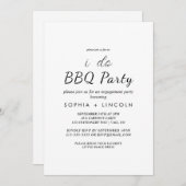 Chic Modern Script "Ik doe BBQ" Engagement Party Kaart (Voorkant / Achterkant)
