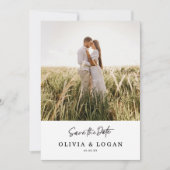 Chic Modern Script Photo Wedding Save The Date (Voorkant)