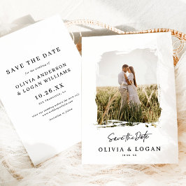 Chic Modern Script Photo Wedding Save The Date
