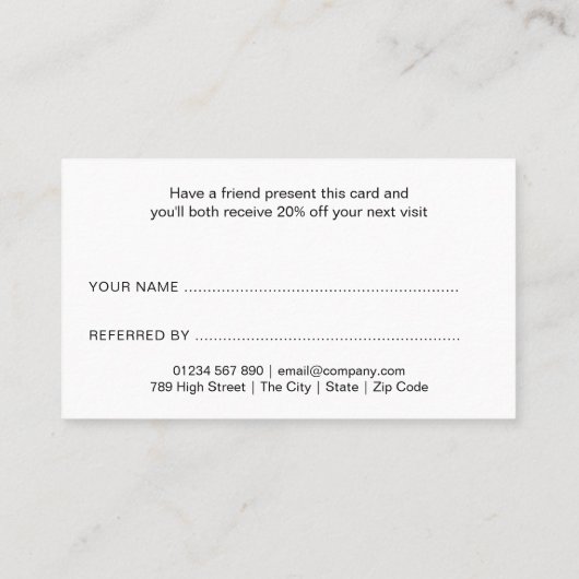 Chic Modern Script Red Love Heart Aanbevelingskaartje (Achterkant)