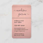 Chic Modern Script Roos Gold Faux Folie Verticaal Afsprakenkaartje (Voorkant)