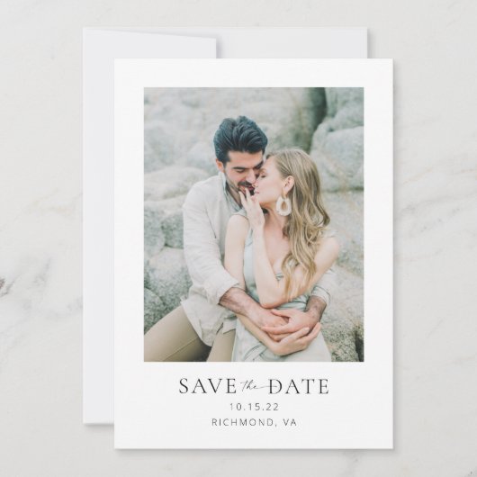 Chic Modern Script Save the Date Photo Card (Voorkant)