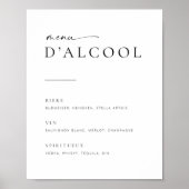 Chic Modern Script Trouwdag Bar Menu Uithangbord | Poster (Voorkant)