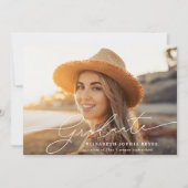 Chic Modern Script Type 2 Foto Afstuderen Aankondiging (Voorkant)