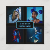Chic Modern Script Typography Simple Photografe Vierkante Visitekaartje (Voorkant)