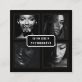 Chic Modern Script Typography Simple Photografe Vierkante Visitekaartje (Voorkant)