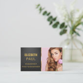 Chic Modern Script Typography Simple Photografe Visitekaartje (Staand voorkant)