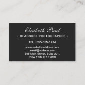 Chic Modern Script Typography Simple Photografe Visitekaartje (Achterkant)