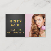 Chic Modern Script Typography Simple Photografe Visitekaartje (Voorkant)