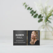 Chic Modern Script Typography Simple Photografe Visitekaartje (Staand voorkant)