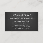 Chic Modern Script Typography Simple Photografe Visitekaartje (Achterkant)