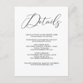 Chic Modern Script Wedding Details Enclosure Informatiekaartje (Voorkant)