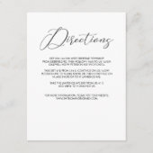 Chic Modern Script Wedding Directions behuizing Informatiekaartje (Voorkant)