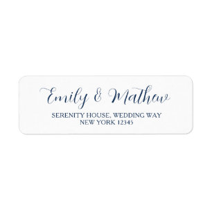 Chic Modern Script Wedding Return-adreslabels Etiket