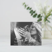 Chic Modern Script Wedding Save the Date Photo Briefkaart (Staand voorkant)