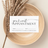 Chic Modern Script White Appointcard Afsprakenkaartje