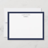 Chic Modern Small Denim Blue Correspondentie Notitiekaartje (Voorkant)