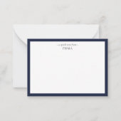 Chic Modern Small Denim Blue Correspondentie Notitiekaartje (Voorkant)