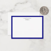Chic Modern Small Navy Blue Correspondent Notitiekaartje (Voorkant / Achterkant in situ)