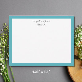 Chic Modern Small Sapphire Blue Correspondentie Notitiekaartje