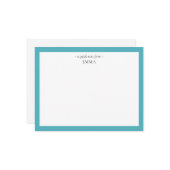 Chic Modern Small Sapphire Blue Correspondentie Notitiekaartje (Voorkant / Achterkant in situ)