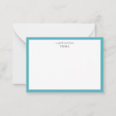 Chic Modern Small Sapphire Blue Correspondentie Notitiekaartje (Voorkant)