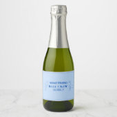 Chic Modern Something Blue Crew Bubbly Mini Sparkling Wijnetiket (Voorkant)
