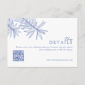 Chic Modern Something Blue Wedding Website / Detai Informatiekaartje (Voorkant)