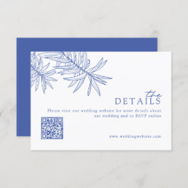 Chic Modern Something Blue Wedding Website / Detai Informatiekaartje