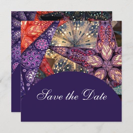 Chic Modern sterren sparen de datum Save The Date (Voorkant / Achterkant)