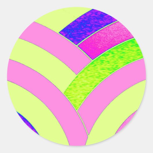 chic modern , stijlvol chevrons ronde sticker (Voorkant)