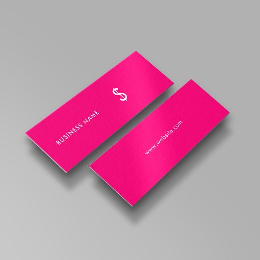 Chic modern stijlvol meisje met heldere roze prijs mini visitekaartjes