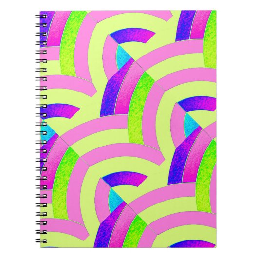 chic modern stijlvol roze/groene chevrons notitieboek (Voorkant)