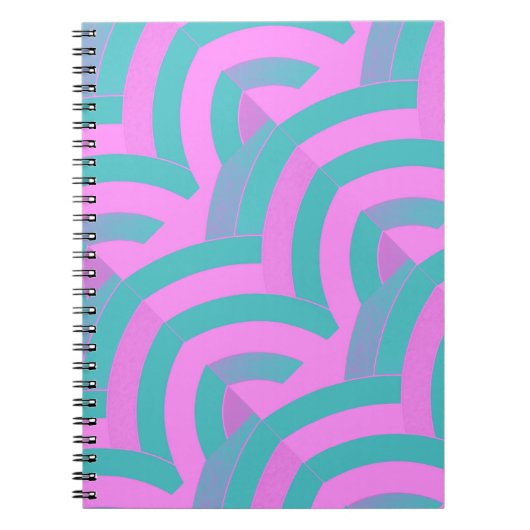 chic modern stijlvol roze/groene chevrons notitieboek (Voorkant)