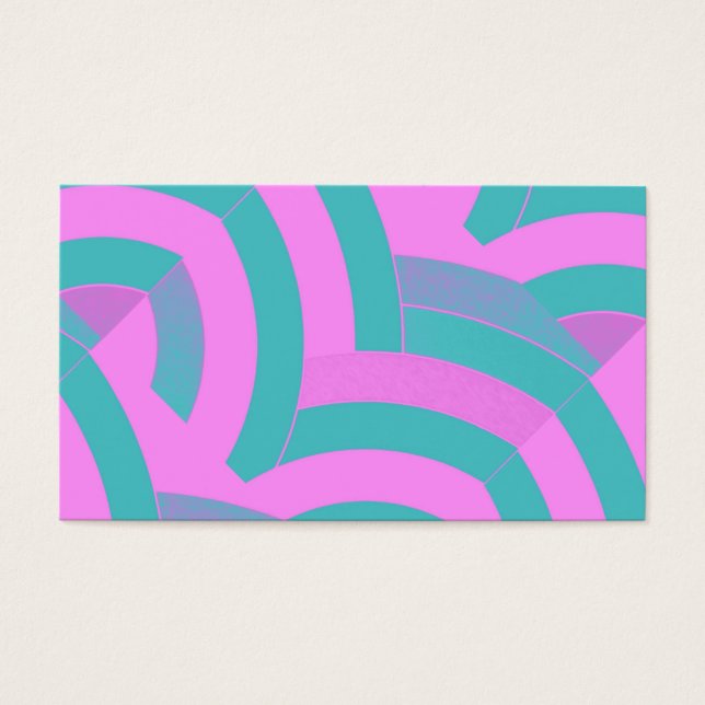 chic modern stijlvol roze/groene chevrons visitekaartje (Voorkant)